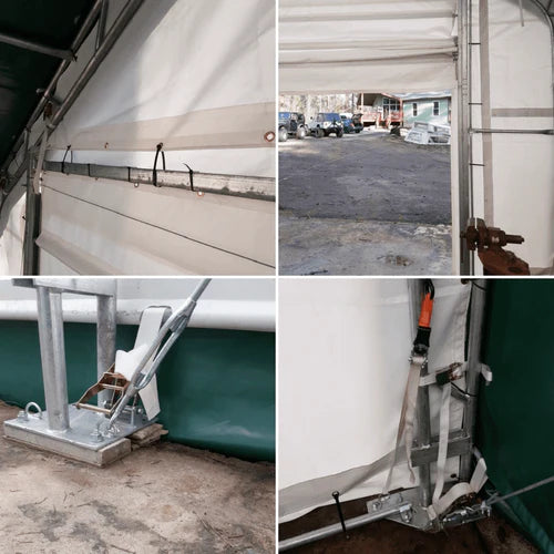 Cobertizo de almacenamiento de doble entramado W20’xL33’xH16′ – Protección robusta y versátil