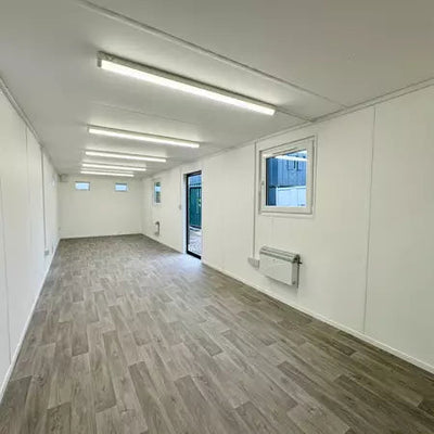 Contenedor de oficina 9,7 x 3 m con puerta corrediza Nuevo
