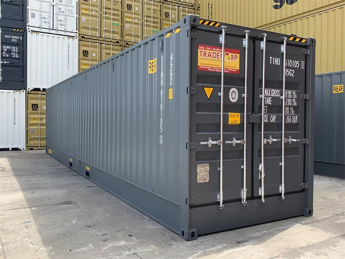 Contenedor High Cube 40' con doble puerta lateral gris nuevo 40 pies