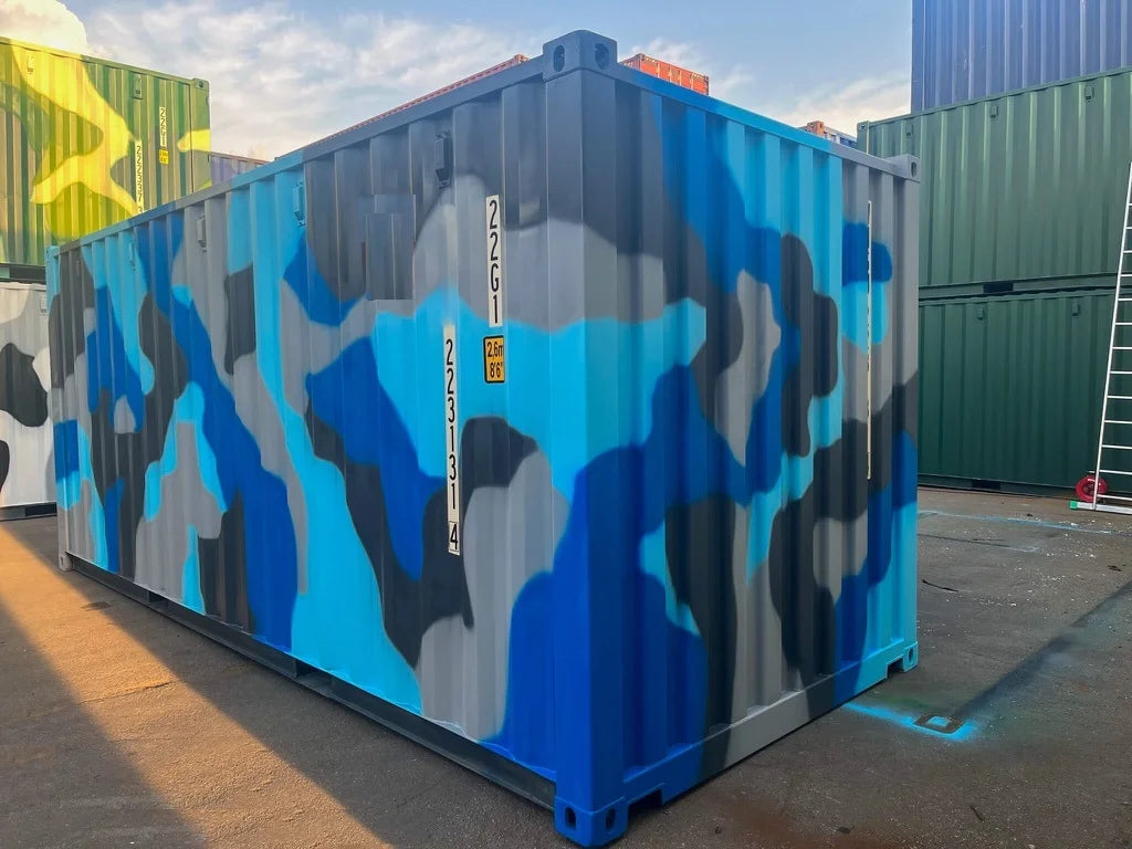 Contenedor Marítimo 20 pies – Acabado Camuflaje Nuevo
