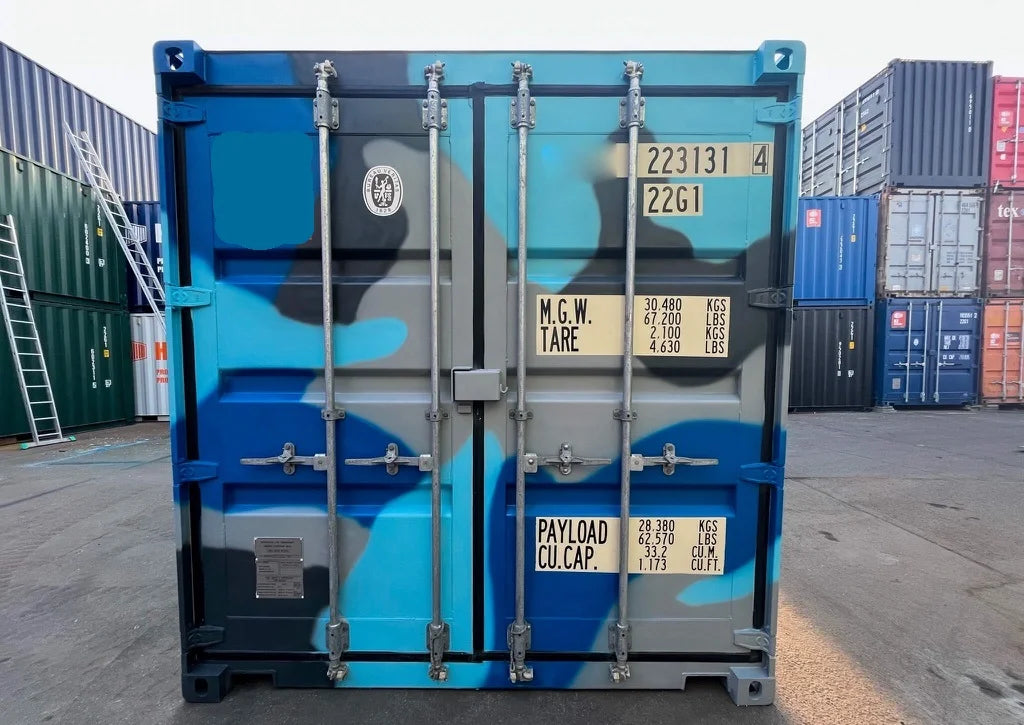 Contenedor Marítimo 20 pies – Acabado Camuflaje Nuevo